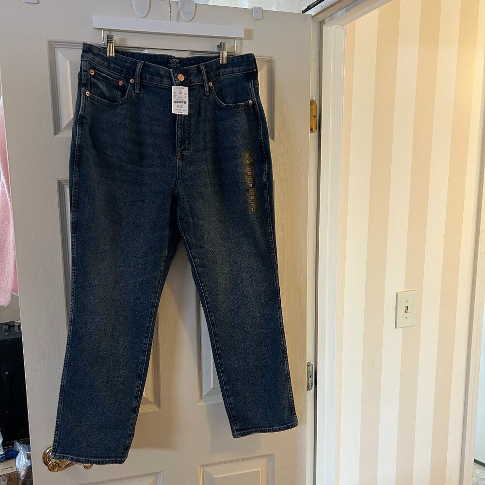 J Crew Curvy Classic Vintage Straight Leg Jeans, 32 (Measurements below)